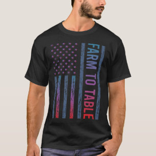 T-shirt Drapeau à dégradé de la ferme à la table