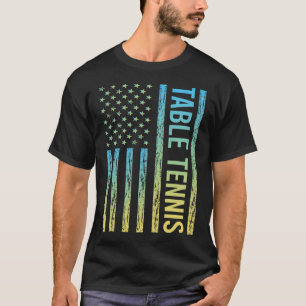 T-shirt Drapeau à dégradé de tennis de table Ping Pong