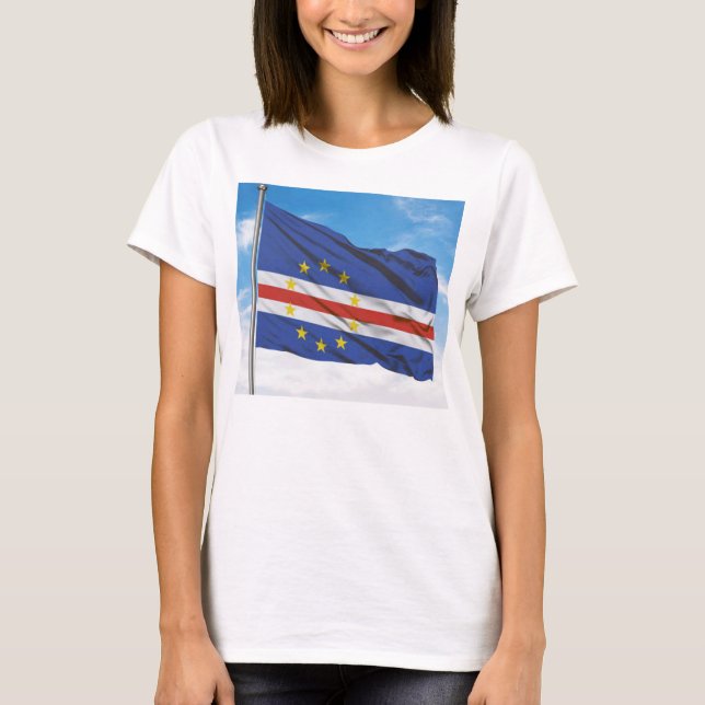 T-shirt Drapeau à la volée Cabo Verde (Devant)