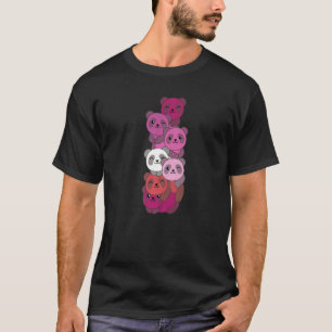 T-shirt Drapeau à lèvres Lesbienne Fierté Pile Lgbtq Panda