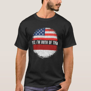 T-shirt Drapeau à moitié américain Indonésien USA Indonési