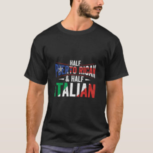 T-shirt Drapeau À Moitié Portoricain Et À Moitié Italien R