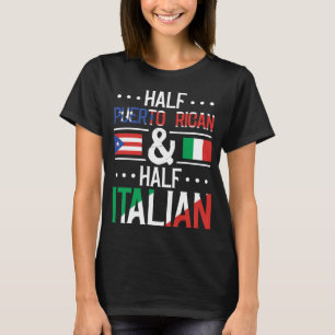 T-shirt Drapeau À Moitié Portoricain Et À Moitié Italien R
