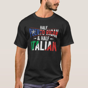 T-shirt Drapeau À Moitié Portoricain Et À Moitié Italien R