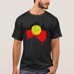 T-shirt Drapeau aborigène Australie Terrain Grunge Toujour