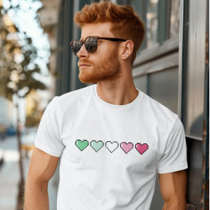 T-shirt Drapeau Abrosexuel Coeur Pixel