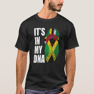T-shirt Drapeau Adn Mix Dominica Et Jamaïcain