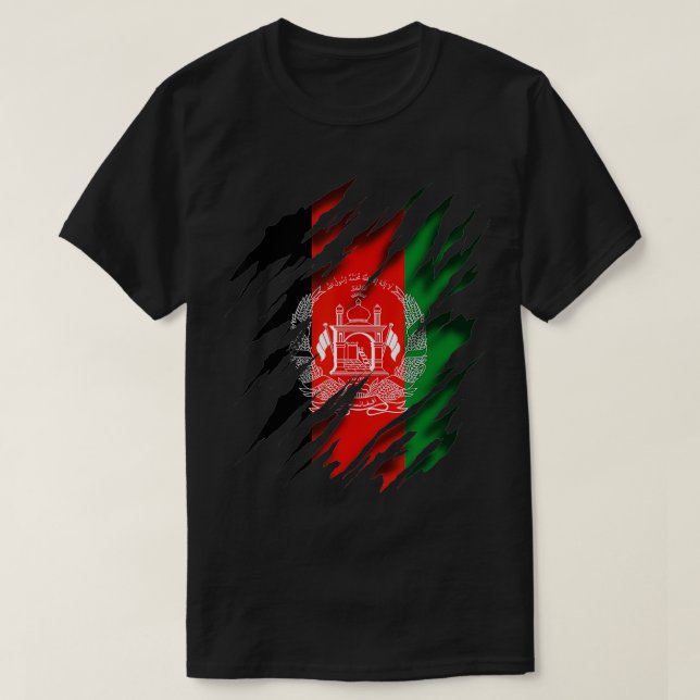 T-shirt Drapeau Afghanistan (Design devant)