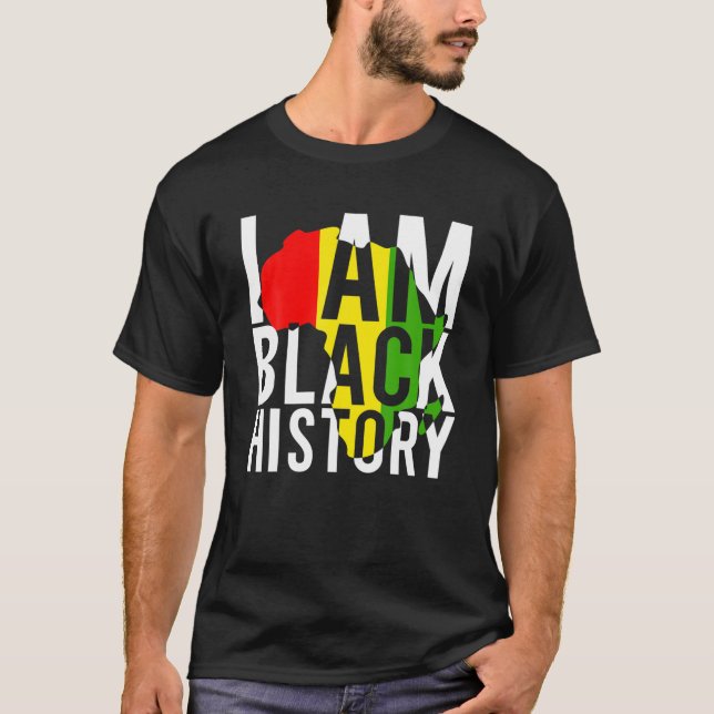 T-shirt Drapeau Africain Je Suis Noir Histoire Black Men F (Devant)