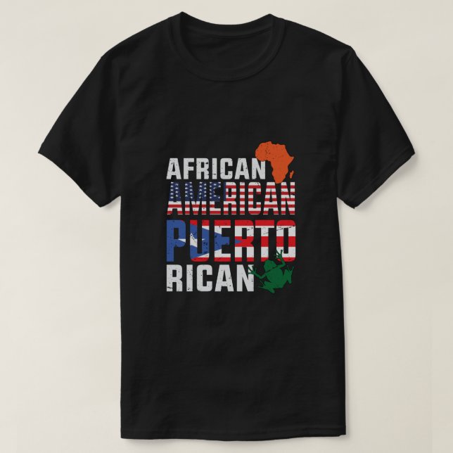 T-shirt Drapeau afro-américain et portoricain (Design devant)