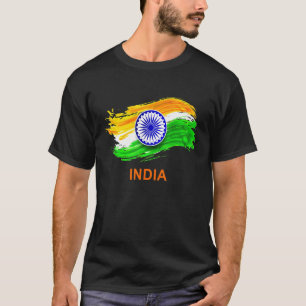 T-shirt Drapeau agité d'Inde Bharat Indien