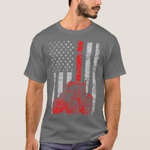 T-shirt Drapeau agricole américain de tracteur agricole