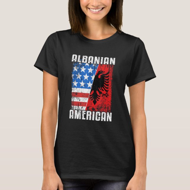 T-shirt Drapeau albanais Albanie Aigle Usa Shqiperia (Devant)