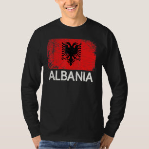 T-shirt Drapeau Albanais Vintage Fabriqué En Albanie