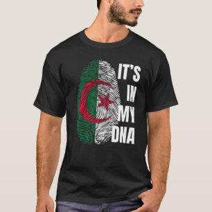 T-shirt Drapeau algérien Adn empreintes digitales Mois de 