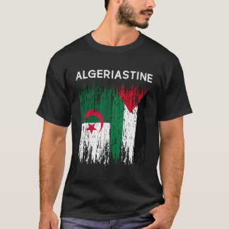 T-shirt Drapeau Algérien Et Palestinien Algérie Et Palesti