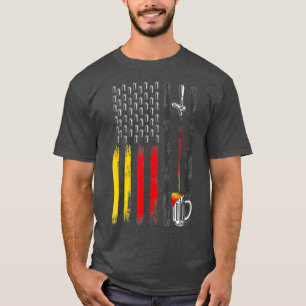 T-shirt Drapeau Allemand Américain, Bière Provisoire, Bièr