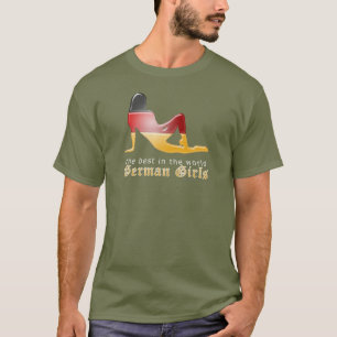 T-shirt Drapeau allemand de silhouette de fille