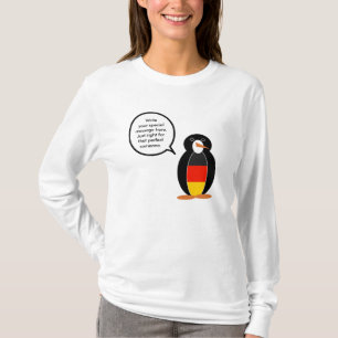 T-shirt Drapeau allemand Mme Penguin manches longues pour