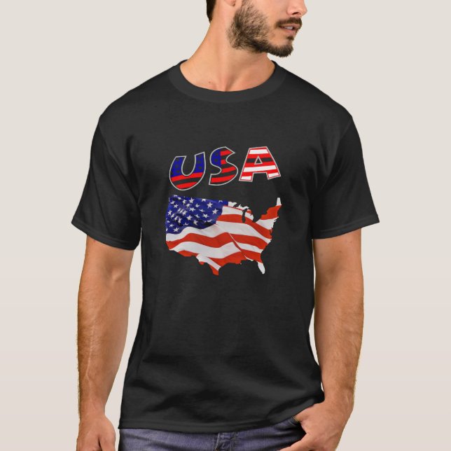 T-shirt drapeau américain (Devant)