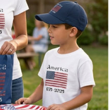 Drapeau américain 1776 à 2026 Enfants 250e Anniver