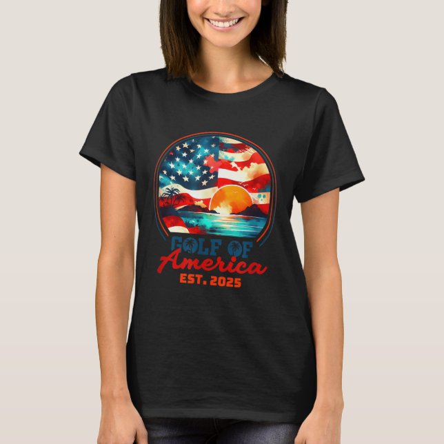 T-shirt Drapeau Américain 2025 Golfe Du Mexique (Devant)