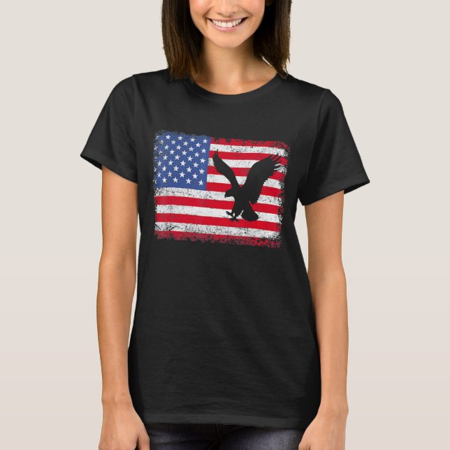 T-shirt Drapeau américain 4 juillet Aigle patriotique (Devant)