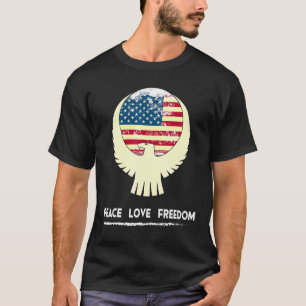 T-shirt Drapeau Américain 4 Juillet Aigle Patriotique Libe