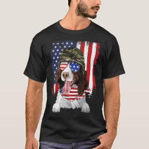 T-shirt Drapeau américain 4 juillet Anglais Springer Spani