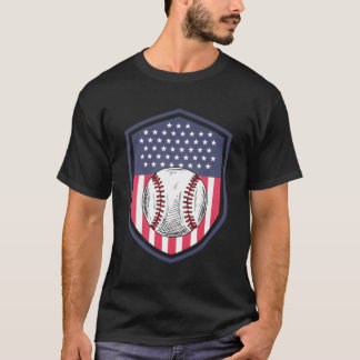 T-shirt Drapeau américain 4 juillet baseball patriotique
