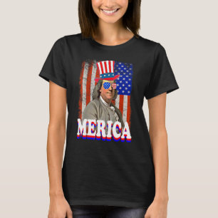 T-shirt Drapeau américain 4 juillet Benjamin Franklin