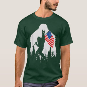 T-shirt Drapeau américain 4 juillet Bigfoot Sasquatch USA