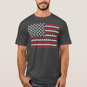 T-shirt Drapeau américain 4 juillet chien de Corgi