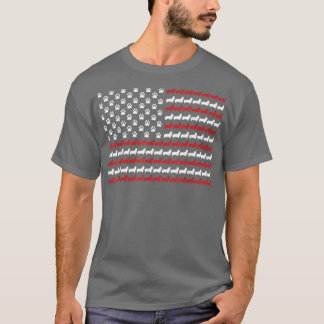 T-shirt Drapeau américain 4 juillet chien de Corgi