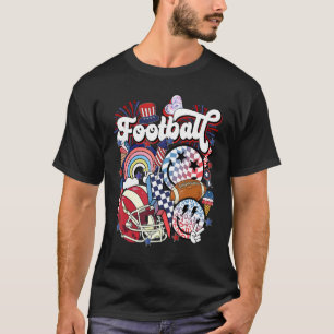 T-shirt Drapeau américain 4 juillet football patriotique