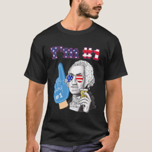 T-shirt Drapeau américain 4 juillet George Washington Numé