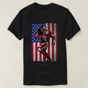 T-shirt Drapeau américain 4 juillet joueur de football pat