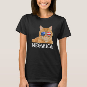 T-shirt Drapeau américain 4 juillet Kitten Merica États-Un