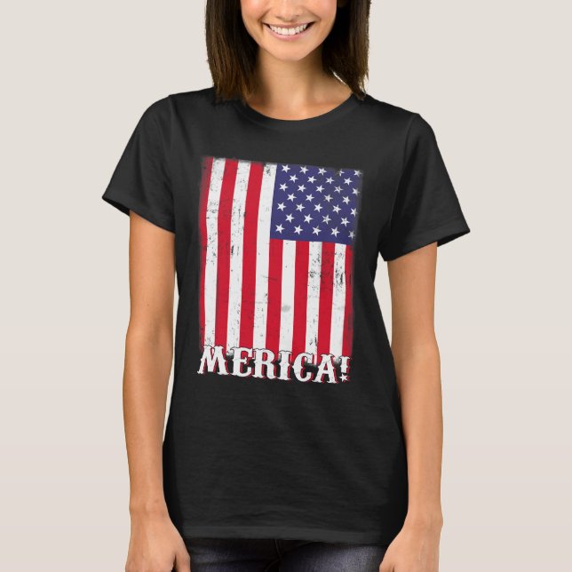 T-shirt Drapeau américain 4 juillet patriotique (Devant)