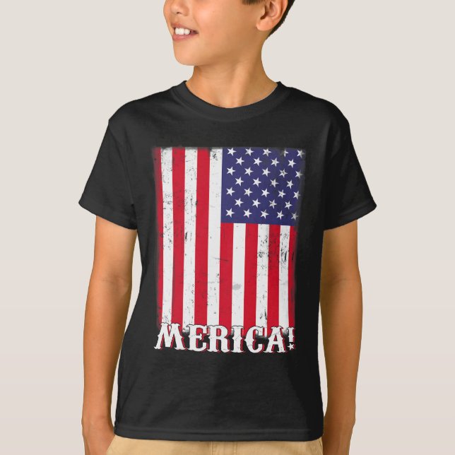 T-shirt Drapeau américain 4 juillet patriotique (Devant)