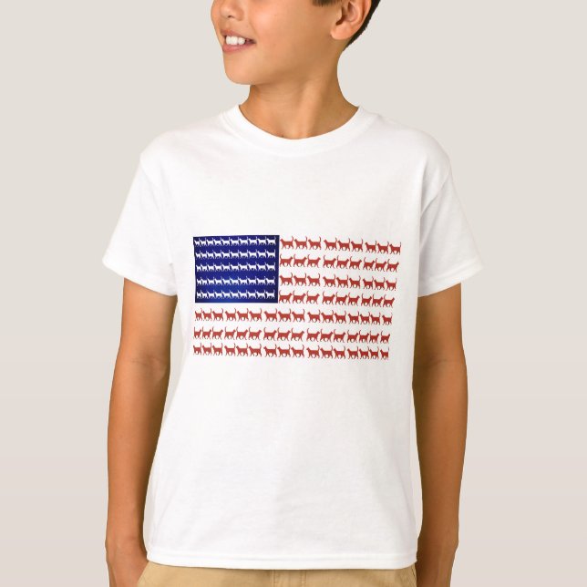 T-shirt drapeau américain 4 juillet rouge blanc bleu patri (Devant)