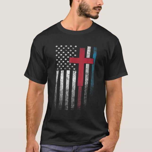 T-shirt Drapeau américain 4 juillet USA America Patrio (Devant)