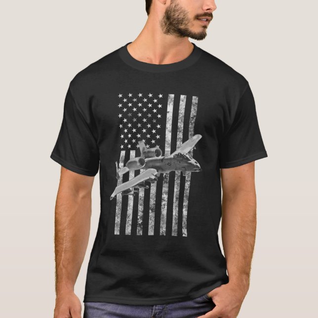 T-shirt Drapeau américain A-10 Thunderbolt II - A-10 Warth (Devant)