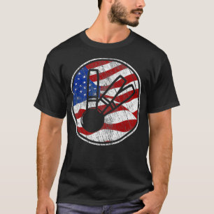 T-shirt Drapeau américain à bougie Bowling Vintage