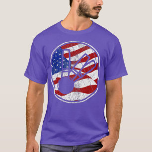 T-shirt Drapeau américain à bougie Bowling Vintage