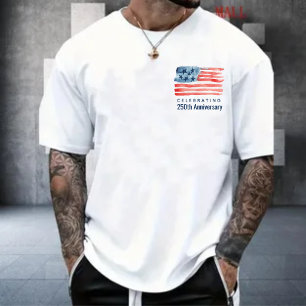 T-shirt Drapeau américain à l'aquarelle 4 juillet 250e ann