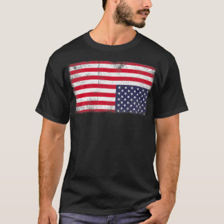 T-shirt Drapeau américain à l'envers Distress États-Unis U