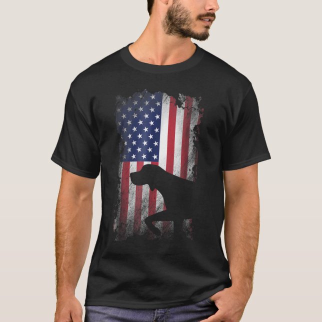 T-shirt Drapeau américain à poils courts allemand (Devant)