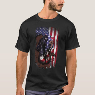 T-shirt Drapeau américain à poils courts allemand 4 juille