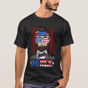 T-shirt drapeau américain abe lincoln patriotes hommes 4 j
